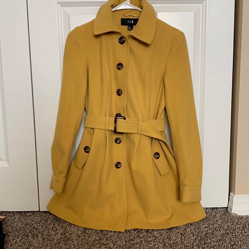 Mustard Yellow Trench Coat from Forever 21